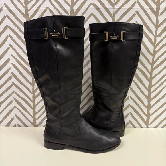 Kate Spade Ronnie Black Tall Boots Size 9.5 - Picture 4 of 13